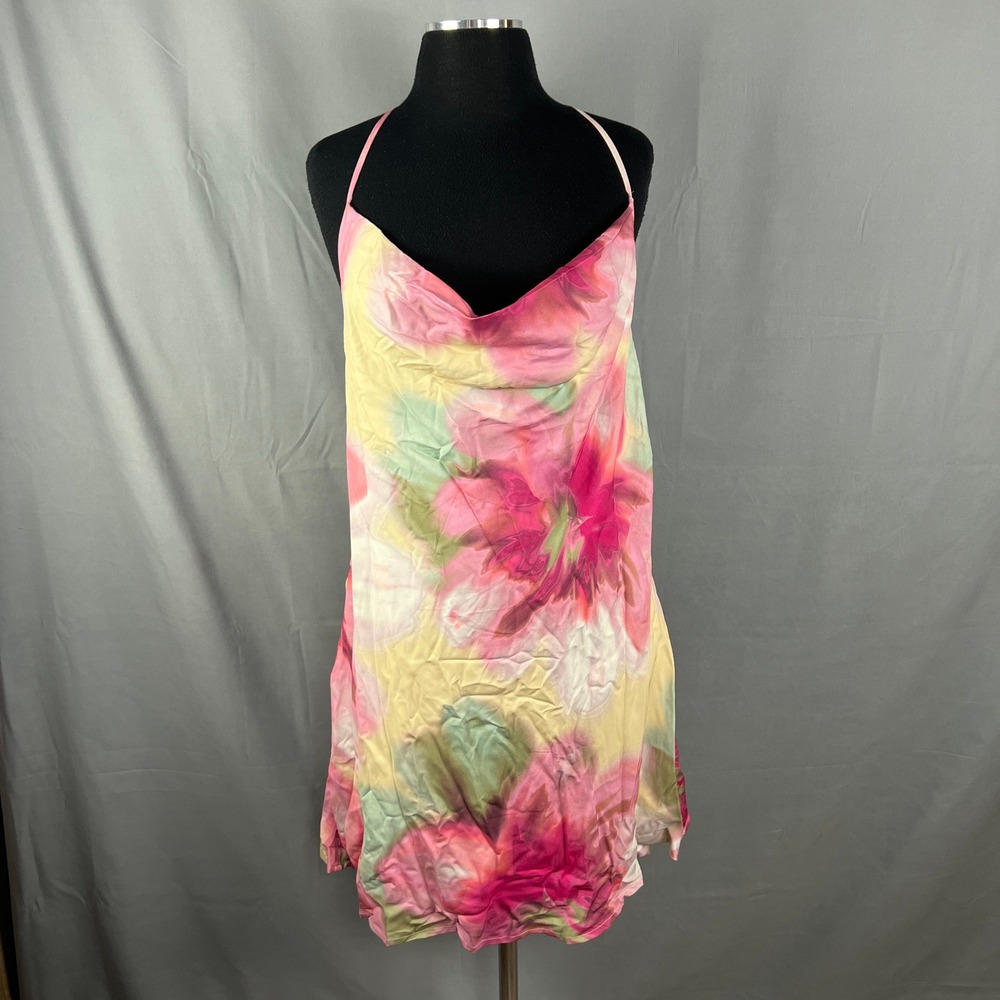Wild Fable Mini Dress Womens 2XL Multi Floral Cowl Neck Spaghetti Strap Festival